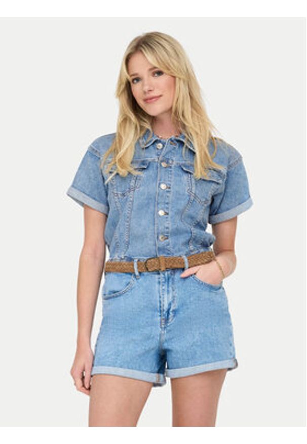only - ONLY Kombinezon Castel 15344704 Niebieski Regular Fit. Kolor: niebieski. Materiał: bawełna, jeans