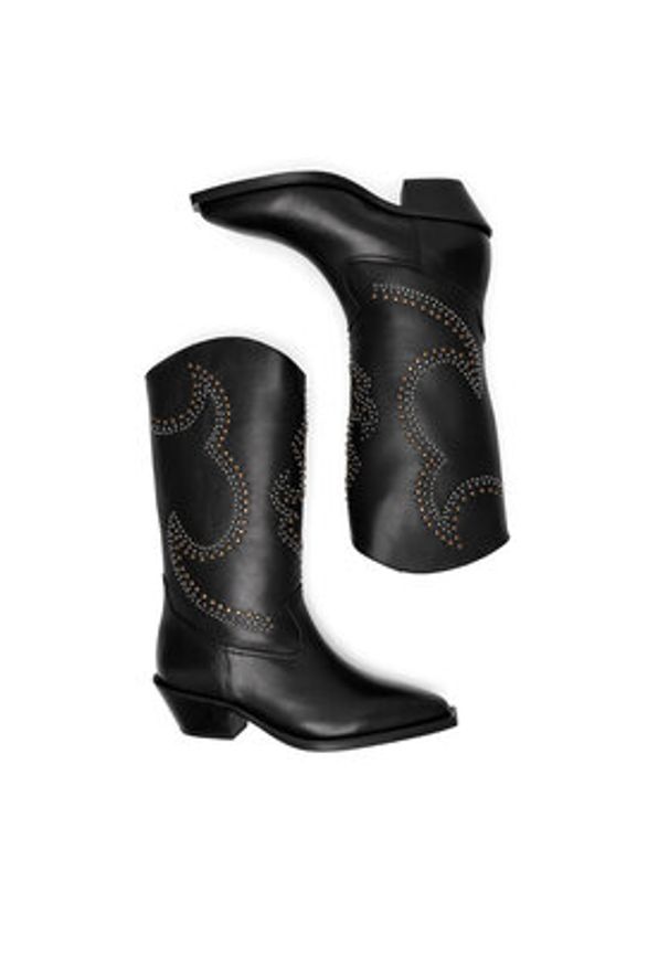 Badura Kowbojki ASPENDOS-796-24 Czarny. Kolor: czarny. Materiał: skóra