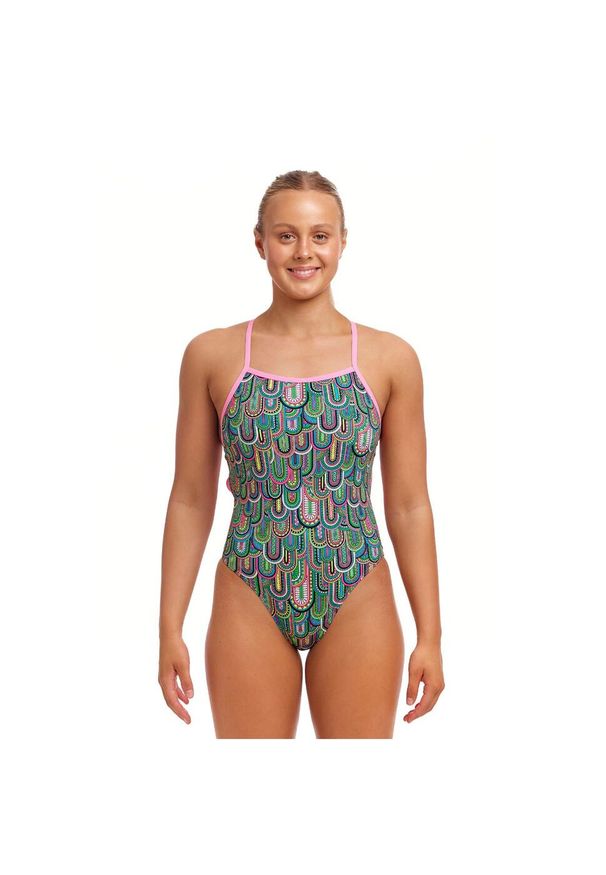 FUNKITA - Strój pływacki jednoczęściowy damski Funkita Tie Me Tight One Piece. Kolor: wielokolorowy