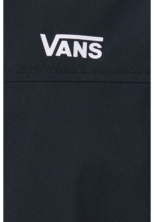 Vans kurtka damska kolor czarny przejściowa. Okazja: na co dzień. Typ kołnierza: kaptur. Kolor: czarny. Styl: casual