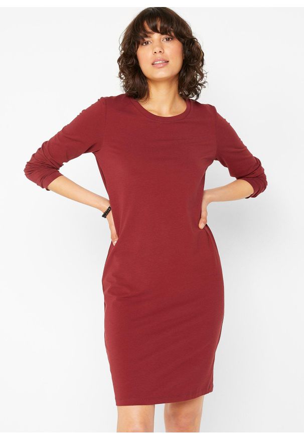 bonprix - Dopasowana sukienka z dżerseju (2 szt.). Kolor: szary. Materiał: jersey. Długość rękawa: długi rękaw