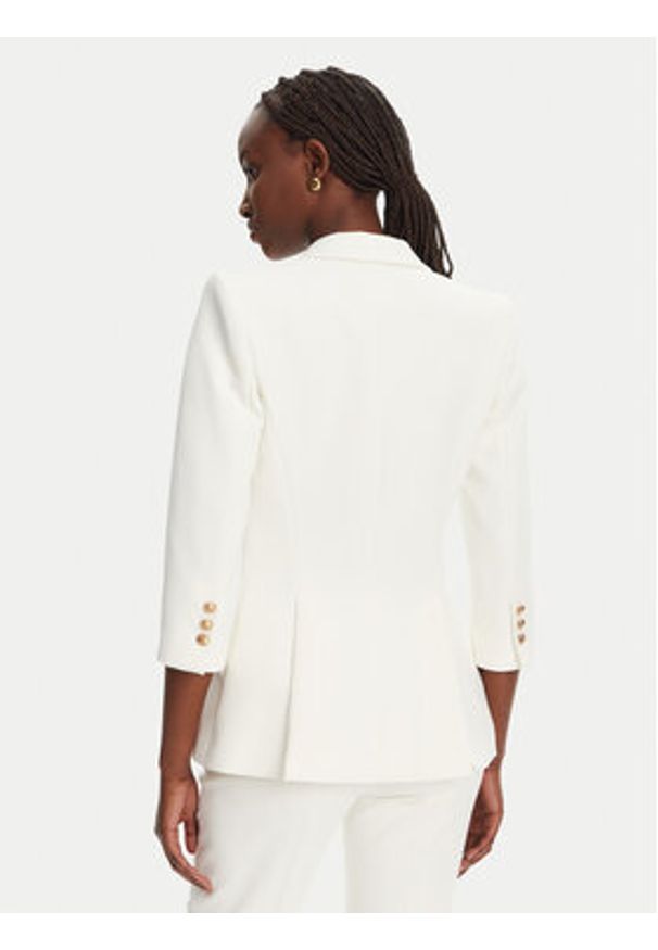 Elisabetta Franchi Marynarka GI-164-52E2-V640 Biały Regular Fit. Kolor: biały. Materiał: syntetyk