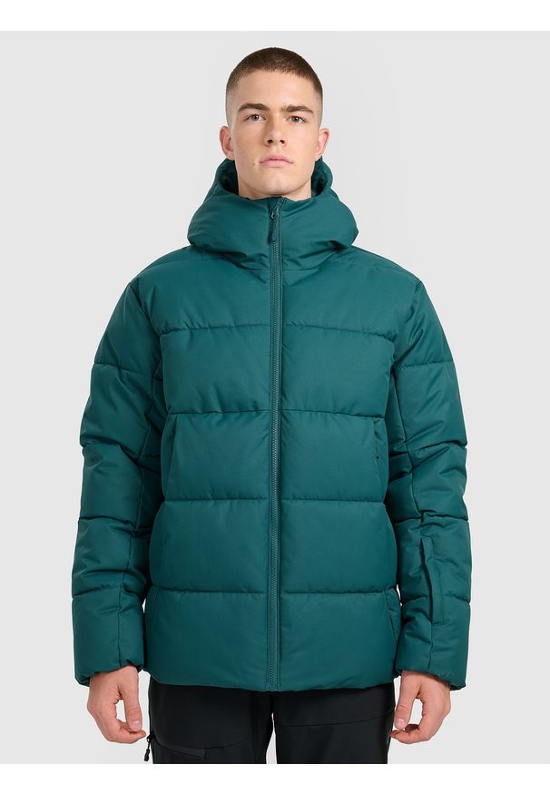 4f - 4F Kurtka narciarska membrana 5000 męska - zielona XXL. Kolor: zielony. Materiał: materiał, poliester. Wzór: gładki. Sezon: zima