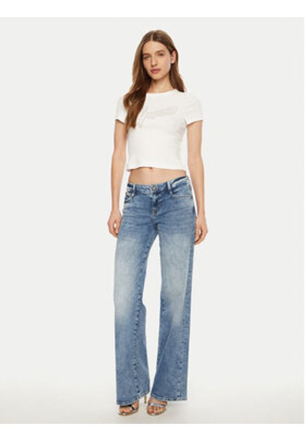 Guess T-Shirt W5RI68 KA0H1 Biały Regular Fit. Kolor: biały. Materiał: bawełna