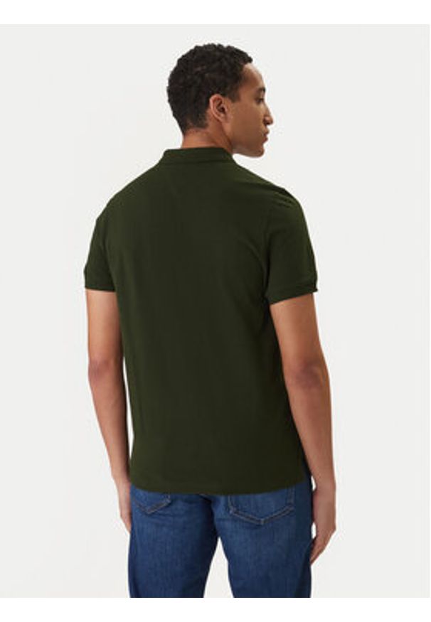 Tommy Jeans Polo DM0DM20676 Zielony Slim Fit. Typ kołnierza: polo. Kolor: zielony. Materiał: bawełna