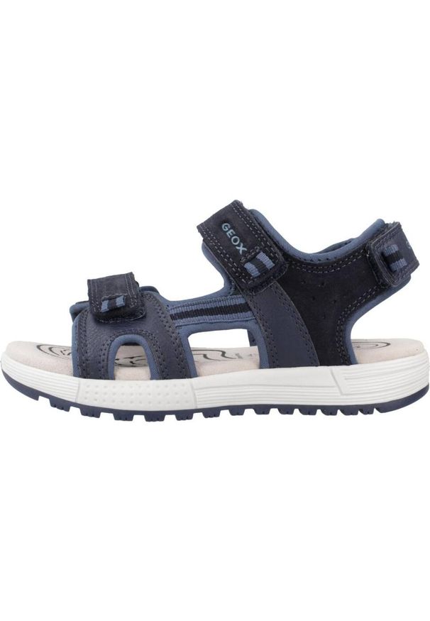 Geox - Sandały GEOX J SANDAL ALBEN BOY Niebieski. Kolor: niebieski. Materiał: tkanina, skóra. Sezon: lato