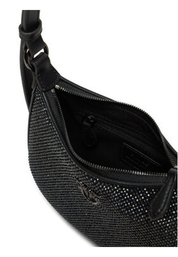 Pinko - PINKO Torba PINKO BORSA HALF MOON BABY FULL STRASS BLOCK COLOR + PELLE - 103538-A21O Czarny. Kolor: czarny. Materiał: poliester