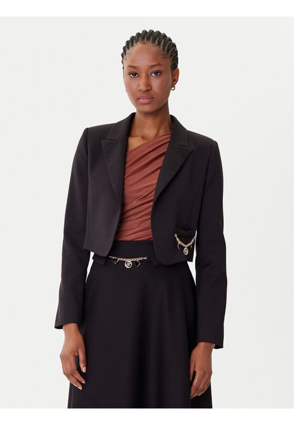 Rinascimento Bolerko CFC0126215003 Czarny Regular Fit. Kolor: czarny. Materiał: wiskoza, syntetyk