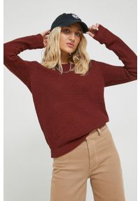 Vila sweter bawełniany damski kolor brązowy lekki. Okazja: na co dzień. Kolor: brązowy. Materiał: bawełna. Długość rękawa: długi rękaw. Długość: długie. Styl: casual #1