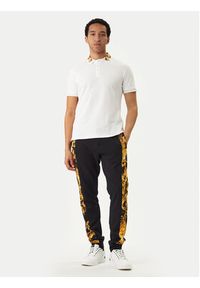 Versace Jeans Couture Polo 80GAGT12 CJ01T Biały Slim Fit. Typ kołnierza: polo. Kolor: biały. Materiał: bawełna #3