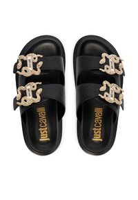 Just Cavalli Klapki 80RA3S91 ZSE36 Czarny. Kolor: czarny. Materiał: skóra #5