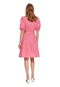 TOP SECRET - Sukienka z wiązaniem w talii. Kolor: różowy. Materiał: tkanina, bawełna. Sezon: lato #2