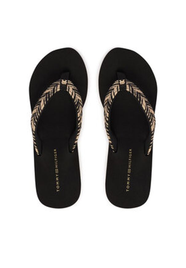 TOMMY HILFIGER - Tommy Hilfiger Japonki Rope Strap FW0FW09197 Czarny. Kolor: czarny. Materiał: materiał