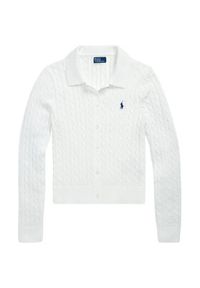 Polo Ralph Lauren Kardigan 211971881001 Biały Slim Fit. Typ kołnierza: polo. Kolor: biały. Materiał: bawełna #5