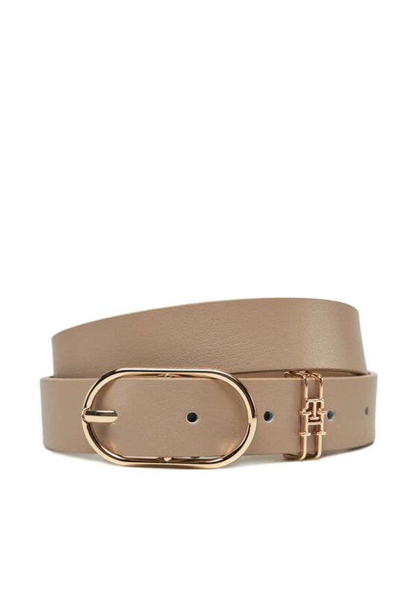 TOMMY HILFIGER - Tommy Hilfiger Pasek Damski Feminine 2.5 AW0AW17494 Écru. Materiał: skóra