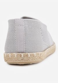 Born2be - Jasnoszare Espadryle na Płaskiej Podeszwie z Plecionki Chorisa. Okazja: na co dzień, do pracy. Kolor: szary. Materiał: len, jeans. Obcas: na płaskiej podeszwie. Styl: casual #6