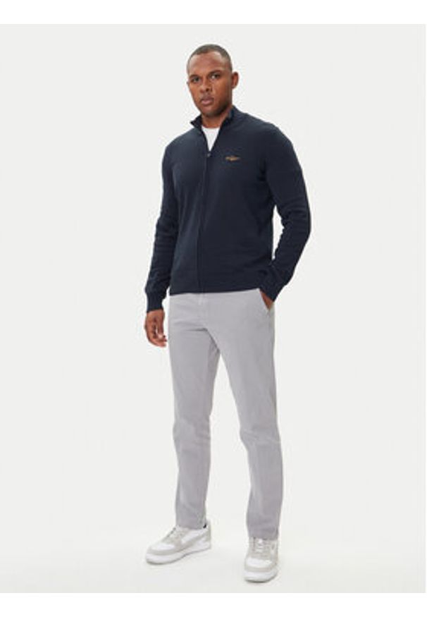 Aeronautica Militare Kardigan 252MA1580UL00506 Granatowy Regular Fit. Kolor: niebieski. Materiał: bawełna