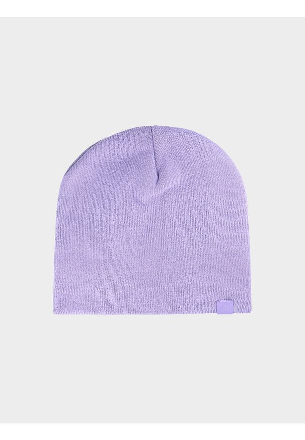 4f - Czapka beanie dziecięca - fioletowa. Kolor: fioletowy. Materiał: materiał, syntetyk. Sezon: zima. Styl: sportowy, klasyczny