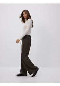 Reserved - Jeansy wide leg z lyocellu - dark grey jeans