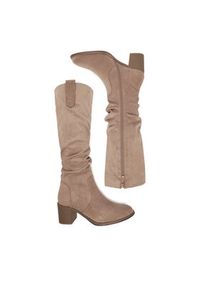 DeeZee Kozaki HX24012-1 Beżowy. Kolor: beżowy. Materiał: materiał #4