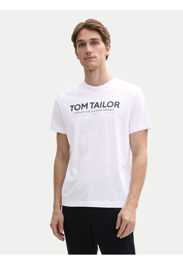 Tom Tailor T-Shirt 1045940 Biały Regular Fit. Kolor: biały. Materiał: bawełna