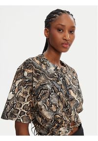 Just Cavalli T-Shirt 78PAHE01 Brązowy Regular Fit. Kolor: brązowy. Materiał: bawełna #6