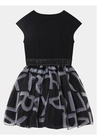 Karl Lagerfeld Kids Sukienka codzienna Z12261 S Czarny Regular Fit. Okazja: na co dzień. Kolor: czarny. Materiał: bawełna. Typ sukienki: proste. Styl: casual