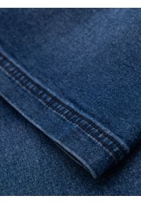 Ombre Clothing - Męskie szorty z gumką w pasie i efektem sprania – niebieskie V2 - Rozmiar: L. Okazja: na co dzień. Kolor: niebieski. Materiał: skóra, denim, materiał, bawełna, elastan. Sezon: lato. Styl: casual, elegancki #9
