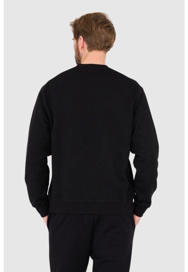 DSQUARED2 Czarna bluza męska z dużym srebrnym błyszczącym logo icon. Kolor: czarny
