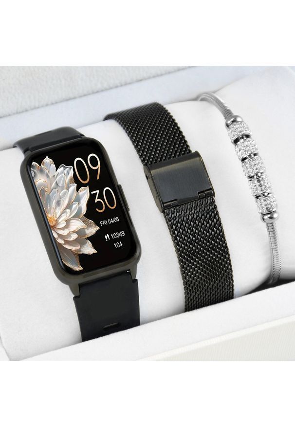 Smartwatch Rubicon Zestaw damski zegarek SMARTWATCH RNCF48 czarny bransoletka. Rodzaj zegarka: smartwatch. Kolor: czarny
