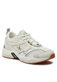 Calvin Klein Jeans Sneakersy Retro Tennis Low Mix Ml Met YM0YM00931 Écru #4