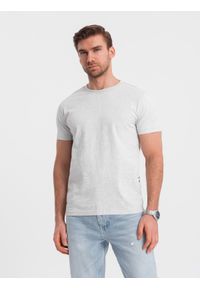 Ombre Clothing - Męski t-shirt fullprint w liście palmy - szary V2 - Rozmiar: L. Okazja: na co dzień. Kolor: szary. Materiał: skóra, bawełna. Styl: casual #4