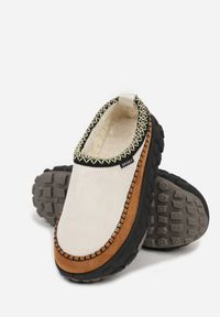 Born2be - Beżowe Niskie Śniegowce na Grubej Tłoczonej Podeszwie Arevire. Okazja: na co dzień. Kolor: beżowy. Materiał: jeans. Styl: casual #5