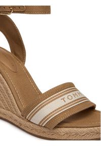 TOMMY HILFIGER - Tommy Hilfiger Espadryle High Wedge Espad Webbing FW0FW09342 Beżowy. Kolor: beżowy. Materiał: materiał #3
