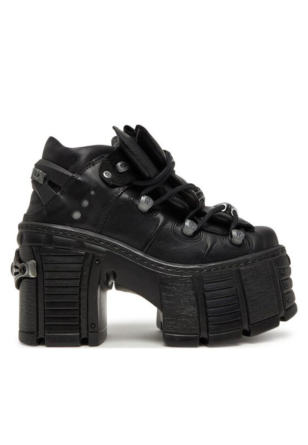 NEW ROCK Botki M-TM106-C2 Czarny. Kolor: czarny. Materiał: skóra. Styl: rockowy