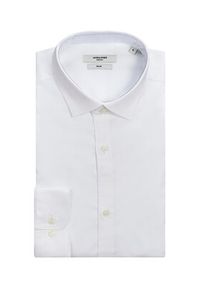 Jack & Jones - Jack&Jones Koszula 12201905 Biały Slim Fit. Kolor: biały. Materiał: bawełna