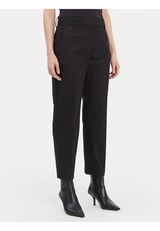 TOMMY HILFIGER - Tommy Hilfiger Chinosy WW0WW40504 Czarny Straight Fit. Kolor: czarny. Materiał: lyocell, bawełna