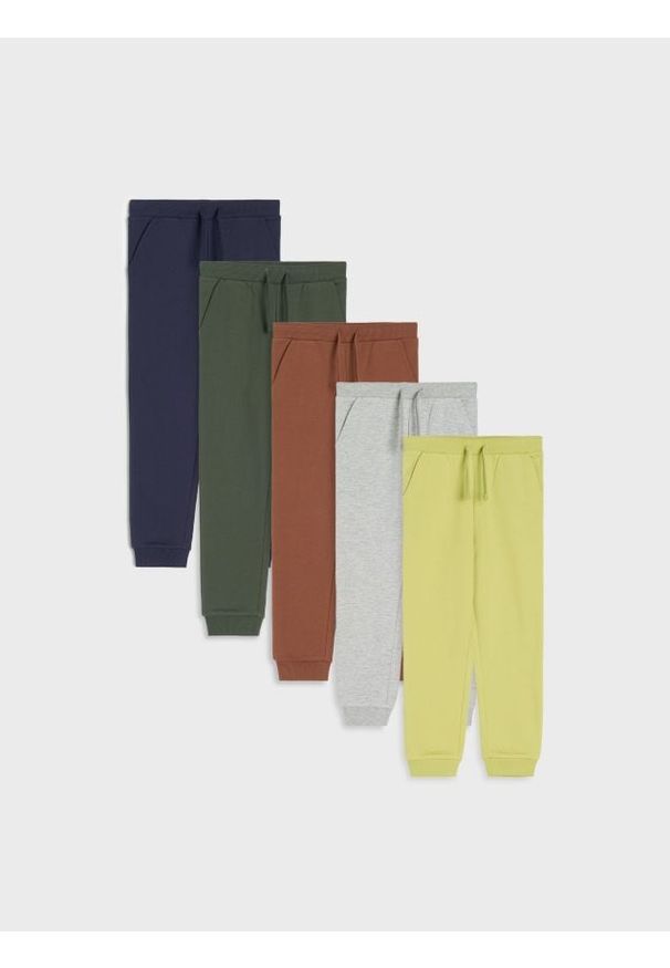 Sinsay - Spodnie jogger 5 pack - zielony. Kolor: zielony