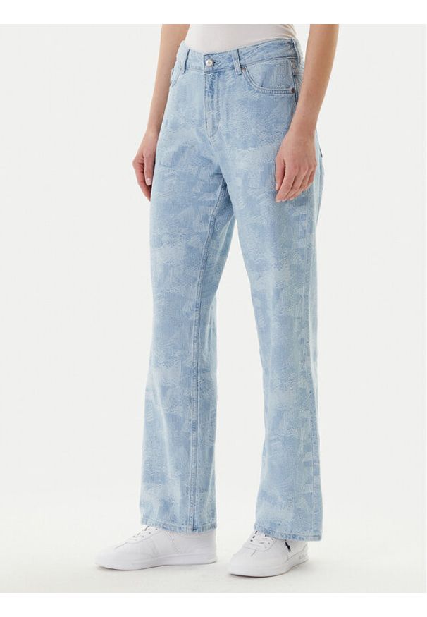 Mustang Jeansy Madison 1016002 Błękitny Wide Fit. Kolor: niebieski