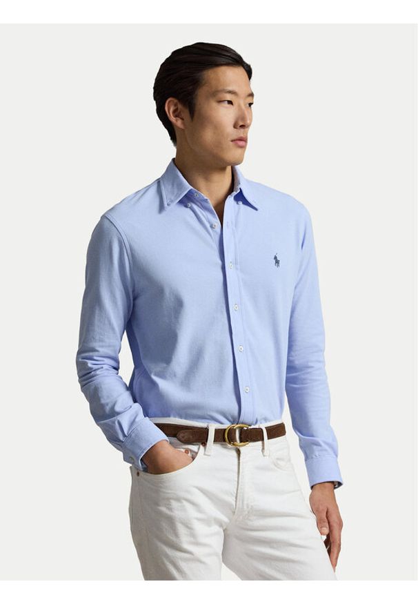Polo Ralph Lauren Koszula 710654408505 Niebieski jasny Regular Fit. Typ kołnierza: polo. Kolor: niebieski. Materiał: bawełna