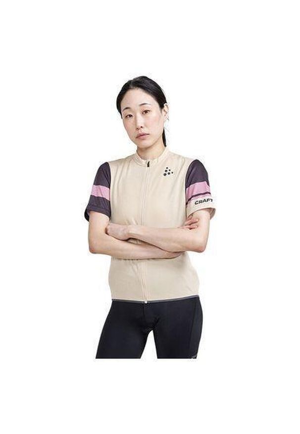 Damski jersey Craft Core Endure. Kolor: beżowy, wielokolorowy, czarny. Materiał: jersey. Sport: outdoor, kolarstwo