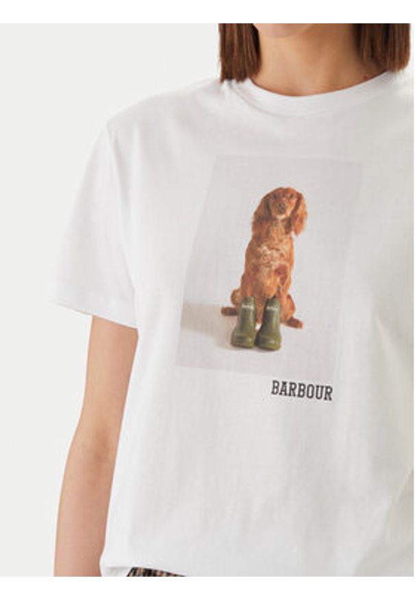 Barbour T-Shirt Bedale LTS0715WH11 Biały Regular Fit. Kolor: biały. Materiał: bawełna