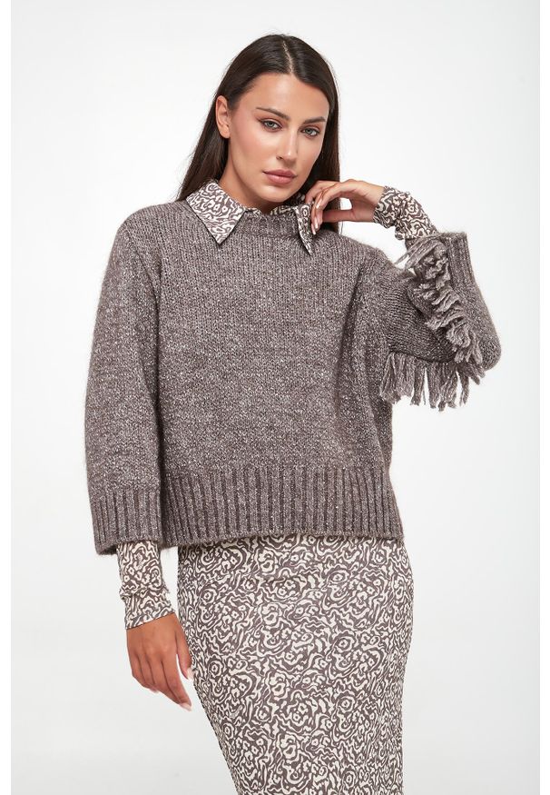 Marella - Sweter damski Nervi MARELLA MONOCHROME