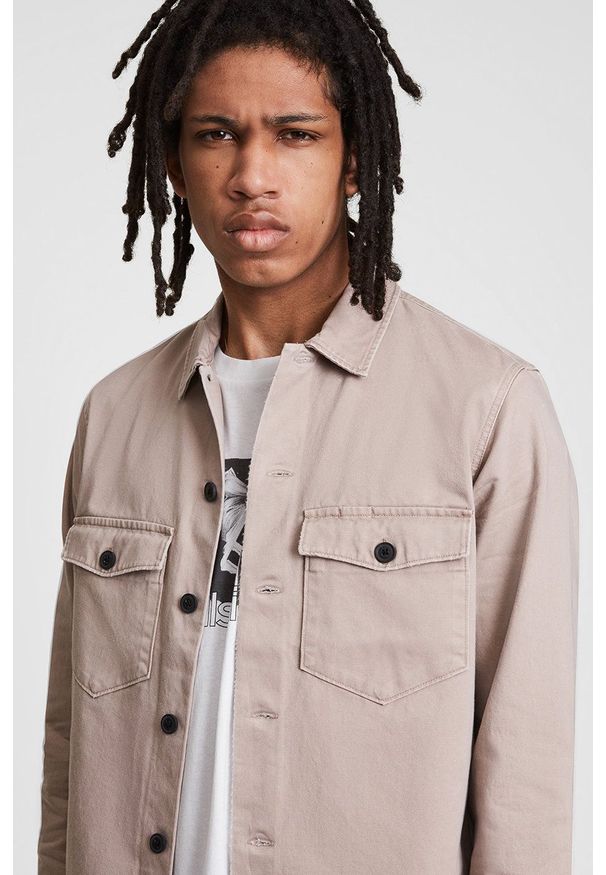 AllSaints Kurtka męska kolor szary przejściowa. Okazja: na co dzień. Kolor: szary. Styl: casual