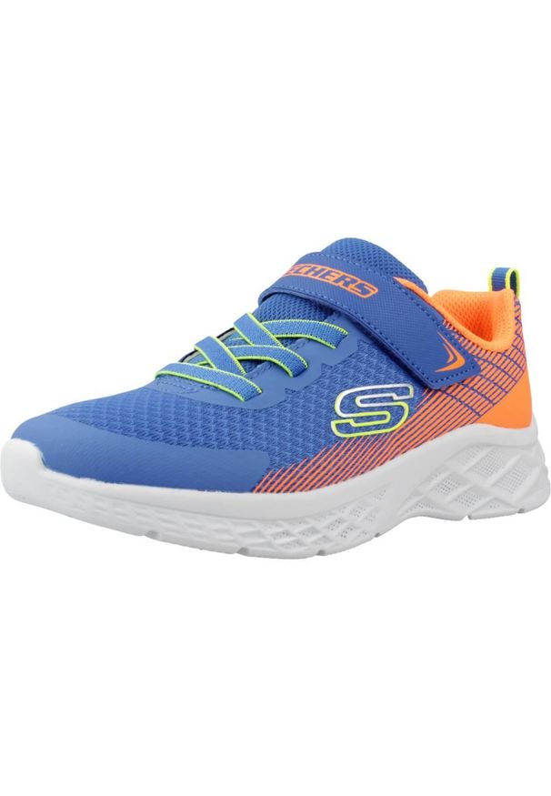 skechers - Buty SKECHERS 403924L Niebieski. Kolor: wielokolorowy, niebieski, żółty, pomarańczowy. Materiał: tkanina, syntetyk. Model: Skechers Sport. Sport: turystyka piesza