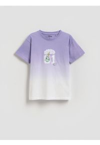 Reserved - Bawełniany t-shirt Lilo i Stitch - lawendowy. Kolor: fioletowy. Materiał: bawełna #1