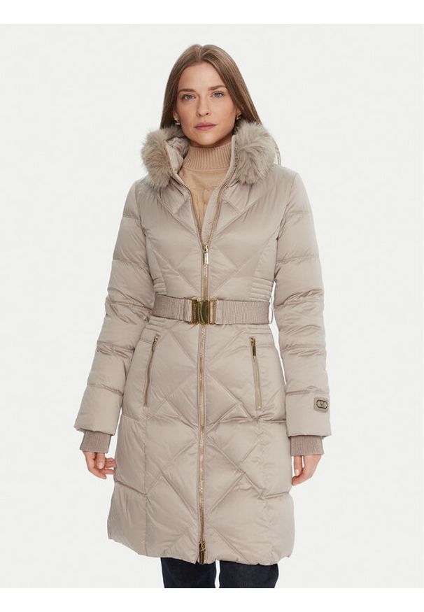 Marciano Guess Płaszcz zimowy 5BGL38 7374A Écru Regular Fit. Materiał: syntetyk. Sezon: zima