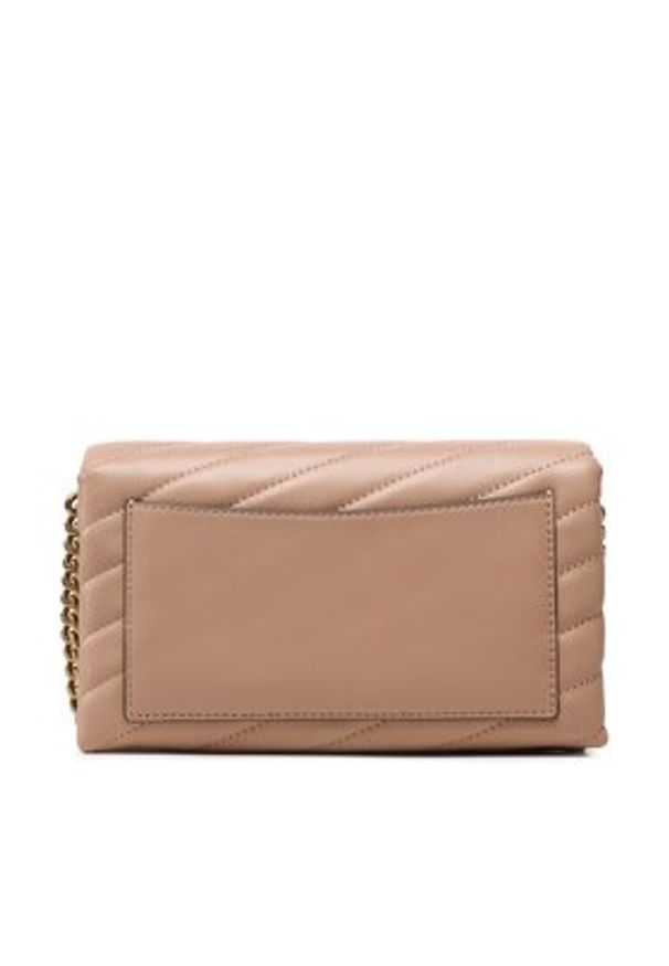 Tory Burch Torebka Kira Chevron Chain Wallet 90343 Beżowy. Kolor: beżowy. Materiał: skórzane