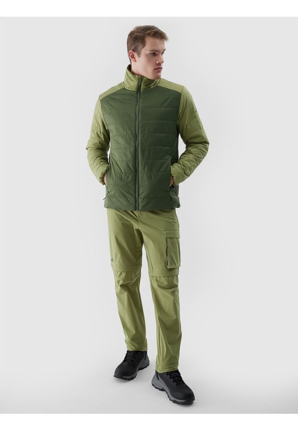 4f - 4F Kurtka puchowa trekkingowa Primaloft Black Eco męska - zielona XXL. Typ kołnierza: kołnierzyk stójkowy. Kolor: zielony. Materiał: puch. Technologia: Primaloft. Wzór: gładki. Sport: wspinaczka, turystyka piesza
