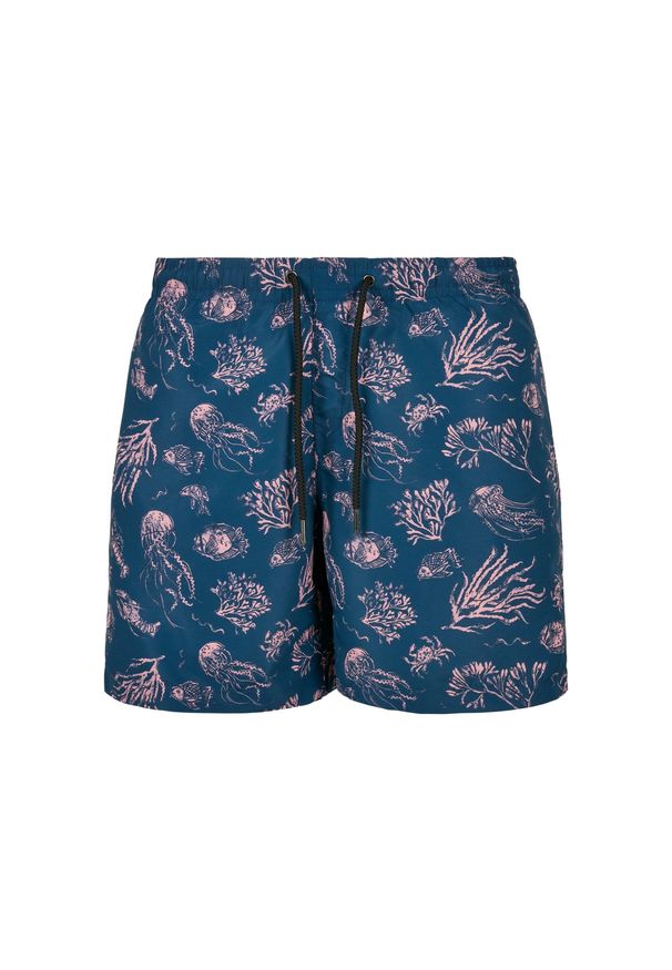 Szorty kąpielowe z wzorem Urban Classics GT. Kolor: niebieski